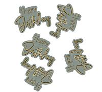 Folat 68491 Golden Dawn XL pièces Gris Or Happy Birthday 45, Confettis décoration de Table de fête d'anniversaire, 5 cm
