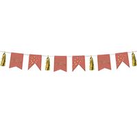 Folat 68494 Golden Dusk Happy Birthday avec glands 4 mètres-Joyeux Bannière, d'anniversaire Drapeau, banderole pour Décorations de Fête D'anniversaire, Rose, 4m