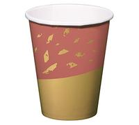 Folat 68500 Golden Dusk Gobelets 8 piéces papier Biologique jetable Verre compostable, Multicolore