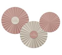 Folat 68707 Geburtstag Rosa, Champagner Gold-Lot de Roues Déco-Crème Rose-3 pièces-Une décoration Happy Birthday attrayant et élégantes