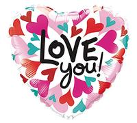 Folat - Ballon aluminium Love 'Love You!' Coeurs - 102 cm