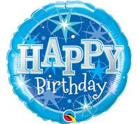 Folat - Ballon Gonflé à l'hélium Bleu Anniversaire 46cm