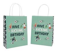 Folat Bleu Vert Sacs cadeaux-Fantastic Football-20 x 27 cm-6 pièces-Décoration d'anniversaire, Fournitures de Fête sur le Thème du Football pour enfants garçons et filles, 27573