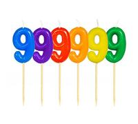 Folat - Bougie d'anniversaire de Couleur Chiffre 9