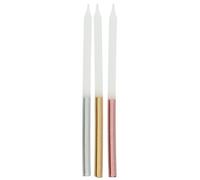 Folat Bougies Glamour Métallique 10cm-24 pièces, Pas de zahl, 18793, Multicolore, 10 cm