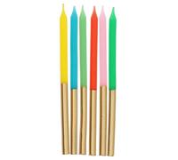 Folat Bougies Retro Métallique 10cm-24 pièces, Pas de zahl, 18794, Multicolore, 10 cm