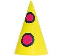 Folat chapeaux de fête Bumba17,5 x 9 cm carton jaune 8 pièces Geel G