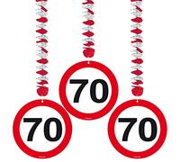 Folat Creative Trafic de fête d'anniversaire Pancarte à Suspendre 7,6 cm Décoration - 70ème Anniversaire