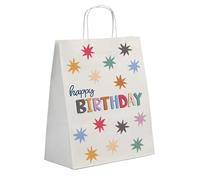 Folat Décoration blanche avec étoiles colorées-Sacs Cadeau-Starburst-20 x 27 cm-6 pièces-Déco Accessoires pour Party Fête d'anniversaire pour enfants et adultes, 26871, Multicolore