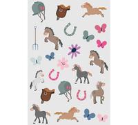 Folat Décoration d'anniversaire Rose-Tatouages -Happy Horses-25 pièces-Party thème Cheval, 27516, Multicolore