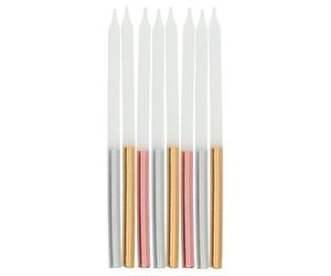 Folat Glamour Métallique 10cm-24 pièces-Bougies décoration de D'anniversaire, Happy Birthday, Anniversaires, Gâteau de Mariage, 24257, Multicolore, 10 cm