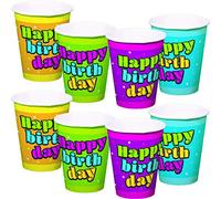 Folat Gobelets étoiles Habby Birthday 250ml-8 pièces, 65331, Multicolore