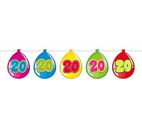 Folat Guirlande de ballons 20e anniversaire, 65520, Meerkleurig