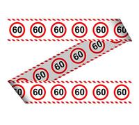 Folat Guirlande de fête Motif Ruban de Chantier orné de Panneaux de signalisation 15 m, Rouge/Blanc