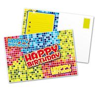 Folat Invitations Anniversaire Cubes-6 pièces, 60660, Multicolore