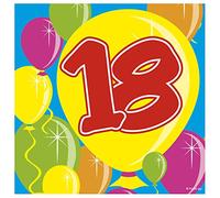 Folat Lot de 20 Serviettes de Table Anniversaire Chiffre 18 Ans