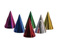 Folat Lot de 6 Chapeaux métalliques avec élastique pour fête d'anniversaire d'enfant