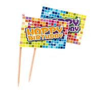 Folat Neu Pics à Drapeaux pour fête Birthday Blocks, Lot de 24