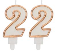 Folat Numéro Simply Chique Gold Chiffre 2-9 cm-Bougies décoration de D'anniversaire, Happy Birthday, Anniversaires, Gâteau de Mariage, 24152 (Lot de 2)