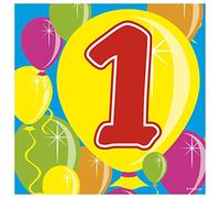 Folat serviettes de table en forme de ballon pour anniversaire - Lot de 20
