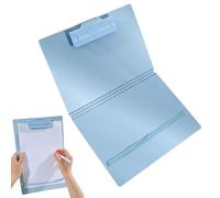Foldable Clip Board Portable Office File Folder with Pen Holder | Clipboard Folder with Metal Clip and Elastic Closure for Conference Document School Classroom Work