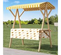 Foldable Farmers Market Stand with Canopy | Booth du vendeur d'extérieur avec tissu aéré et tablette, carton de marché pliable pour agriculteurs (26,47,2 pouces roulé)