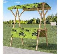 Foldable Farmers Market Stand with Canopy | Booth du vendeur d'extérieur avec tissu aéré et tablette, carton de marché pliable pour les agriculteurs (23,47,2 pouces sans