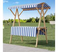 Foldable Farmers Market Stand with Canopy | Booth du vendeur d'extérieur avec tissu aéré et tablette, carton de marché pliable pour les agriculteurs (13,47,2 pouces sans