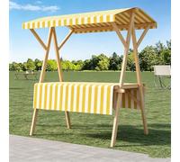 Foldable Farmers Market Stand with Canopy | Booth du vendeur d'extérieur avec tissu aéré et tablette, carton de marché pliable pour les agriculteurs (4,59,1 pouces sans