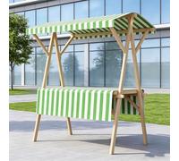 Foldable Farmers Market Stand with Canopy | Booth du vendeur d'extérieur avec tissu aéré et tablette, carton de marché pliable pour agriculteurs (6,47,2 pouces roulé)