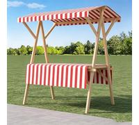 Foldable Farmers Market Stand with Canopy | Booth du vendeur d'extérieur avec tissu aéré et tablette, carton de marché pliable pour les agriculteurs (2,47,2 pouces sans