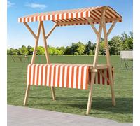 Foldable Farmers Market Stand with Canopy | Booth du vendeur d'extérieur avec tissu aéré et tablette, carton de marché pliable pour agriculteurs (19,59,1 pouces sans