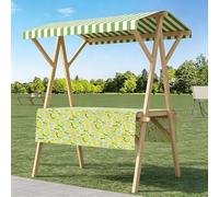Foldable Farmers Market Stand with Canopy | Booth du vendeur d'extérieur avec tissu aéré et tablette, carton de marché pliable pour les agriculteurs (25,47,2 pouces sans