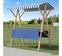 Foldable Farmers Market Stand with Canopy | Booth du vendeur d'extérieur avec tissu aéré et tablette, carton de marché pliable pour les agriculteurs (12,59,1 pouces sans