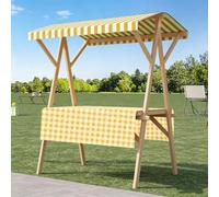 Foldable Farmers Market Stand with Canopy | Booth du vendeur d'extérieur avec tissu aéré et tablette, carton de marché pliable pour les agriculteurs (8,47,2 pouces sans