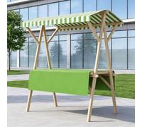 Foldable Farmers Market Stand with Canopy | Booth du vendeur d'extérieur avec tissu aéré et tablette, carton de marché pliable pour les agriculteurs (5,59,1 pouces sans