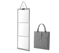 Foldable Mirror - Full Length Mirror, Shatterproof Tri Fold Glass For Dorm | 12.4 X 12.2 In | Shatterproof HD Glass Tri Fold Handle | Portable Hanging Wall Mount For Camping, Makeup, Backstage