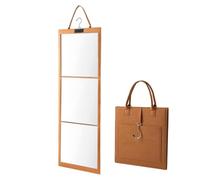 Foldable Mirror - Full Length Mirror, Shatterproof Tri Fold Glass For Dorm | 12.4 X 12.2 In | Shatterproof HD Glass Tri Fold Handle | Portable Hanging Wall Mount For Camping, Makeup, Backstage