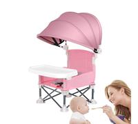Folding Portable Baby Dining Chair, Toddler Travel Seat Tray Canopy, 38x31x37cm/14.96x12.2x14.57 Inches Lightweight Compact High Chairs for Beach, Lawn, Home, Camping, Picnic