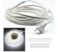 FOLGEMIR Ruban à LED 25m Blanc Froid, Bande 2835 SMD 144 LEDs/m, 220V 230V Strip, éclairage très lumineux - env. 900 LM par mètre, IP65 étanche
