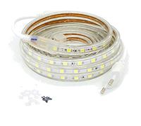 FOLGEMIR Ruban à LED 25m Blanc Froid, Bande Lumineuse 220V 230V, 60 Leds/m strip, IP65 étanche, rétro-éclairage doux