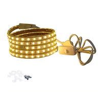 FOLGEMIR Ruban à LED avec interrupteur 3m Blanc Chaud, Bande Lumineuse 220V 230V, 5050 SMD 60 Leds/m strip, IP65 étanche, rétro-éclairage lumineux