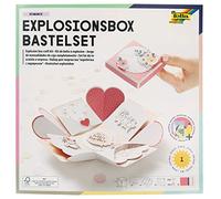 Folia 11610 Kit de bricolage avec boîte à explosion Romance Boîte cadeau originale avec fonction dépliable Env. 7,5 x 7,5 x 7,5 cm. Multicolore Taille unique