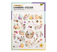 folia 18213 Charming Sticker Spring II, 38 autocollants, dans différents motifs, facile à retirer du film