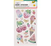 Folia Autocollants brillants FRUITY – 16 autocollants en strass colorés, motifs variés