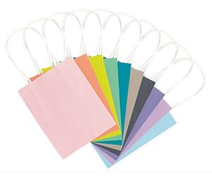 Folia 21219/10 Lot de 10 Sacs en Papier Kraft Couleurs Assorties Env. 12 x 5,5 x 15 cm