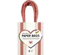 folia 21225/8 - Sacs en papier STRIPES CLASSIC S, 8 sacs en papier 110 g/m² FSC Mix en 4 couleurs, env. 12 x 15 x 5,5 cm, pour le bricolage, la décoration et les cadeaux