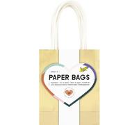 folia 21269/10 - Paper Bags GOLD S, 10 sacs en papier kraft 110 g/m² doré, env. 12 x 15 x 5,5 cm, pour bricoler, décorer et offrir