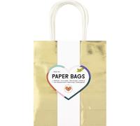 folia 21869/7 - Paper Bags GOLD M, 7 sacs en papier kraft 110 g/m² doré, env. 18 x 21 x 8 cm, pour bricoler, décorer et offrir
