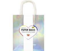 Folia Sac en papier kraft irisé scintillant – 110 g/m² 18 x 21 x 8 cm Taille M, 7 sacs
